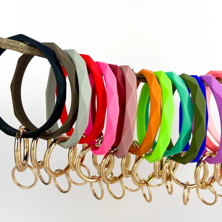 Diamond Silicone Bracelet Keychain