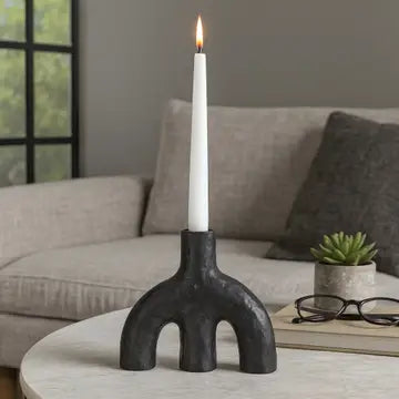 Black Ceramic Volcano Double Arched